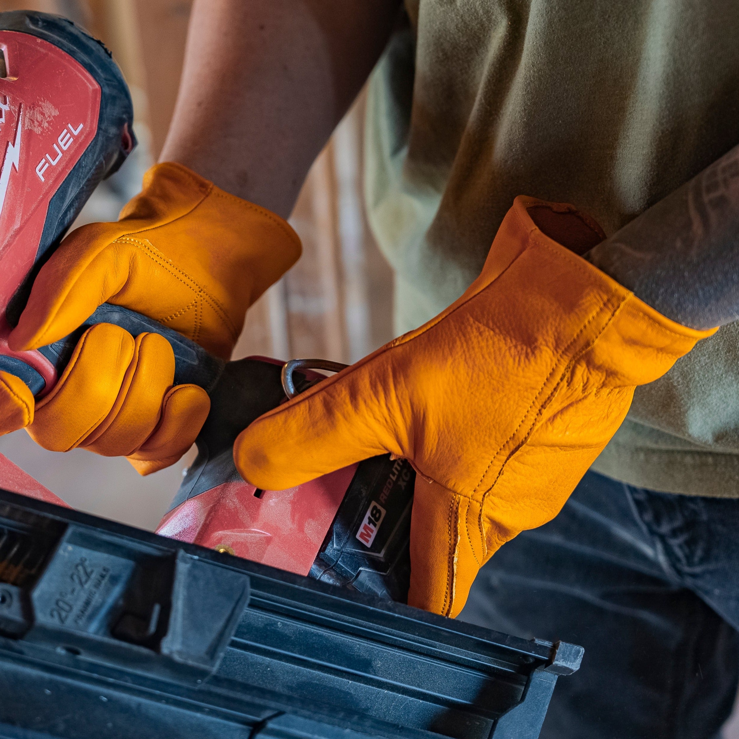 AG S-413 Double Palm Patched Cowhide Gloves
