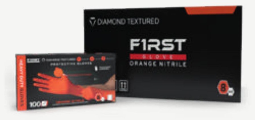 8 Mil Orange Diamond-Textured Nitrile – Case